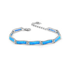Srebrna Bransoletka z Niebieskim Opalem