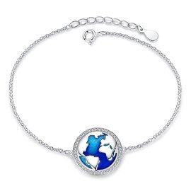 Bransoletka Srebrna Świat z Cyrkoniami