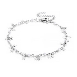 Bransoletka z Gwiazdami na Nogę Stal Szlachetna