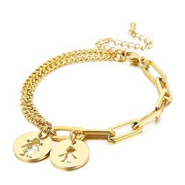 Złota Bransoletka z Postaciami Stal Szlachetna