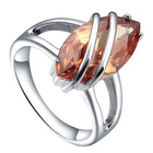 Srebrny Pierścionek z Pomarańczową Cyrkonią