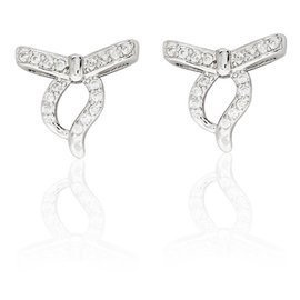 Srebrne Kolczyki Kokardki z Cyrkoniami