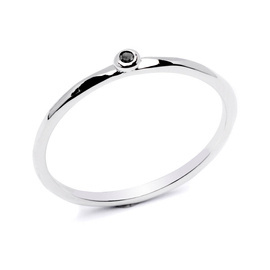 Pierścionek Srebrny z Czarną Cyrkonią