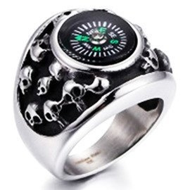 Sygnet ze Stali Szlachetnej z Kompasem