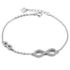 Srebrna Bransoletka Nieskończoność z Cyrkoniami