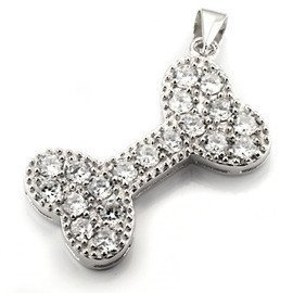 Zawieszka Srebrna Kość z Białymi Cyrkoniami
