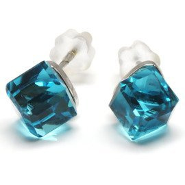 Srebrne Kolczyki z Błękitnymi Cyrkoniami