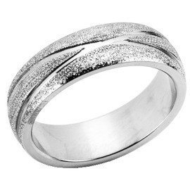 Piaskowana Obrączka ze Stali Szlachetnej