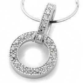 Srebrna Zawieszka Koła z Białymi Cyrkoniami