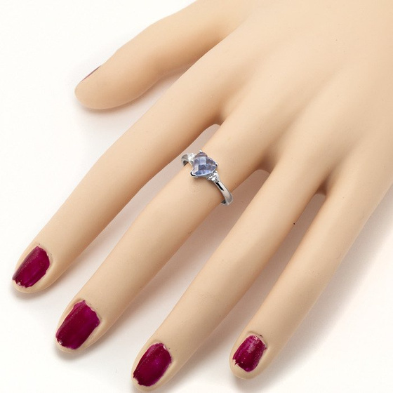 Srebrny Pierścionek Lazurowe Serce