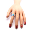 Srebrny Pierścionek z Niebieskim Opalem