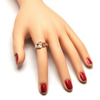 Srebrny Pierścionek Dwa Serca z Opalem i Cyrkonie