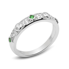 Srebrny Pierścionek Obrączka z Cyrkoniami