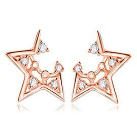 Srebrne Kolczyki Gwiazdki Pokryte Złotem