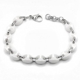 Damska Bransoletka z Białą Ceramiką