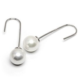 Podłużne Srebrne Kolczyki z Perłami