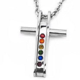 Zawieszka Krzyżyk z Kolorowmi Cyrkoniami