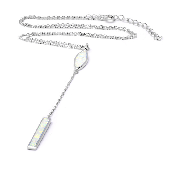 Srebrny Naszyjnik z Białym Opalem