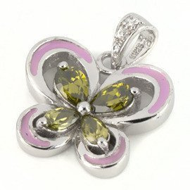 Zawieszka Srebrna Wisiorek Motyl z Cyrkoniami