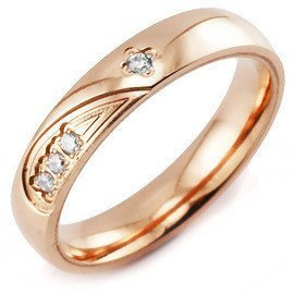 Złota Obrączka ze Stali Szlachetnej z Cyrkoniami