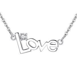 Srebrny Naszyjnik Napis Love