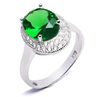 Srebrny Pierścionek z Zieloną Cyrkonią