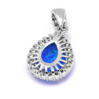 Srebrna Zawieszka z Niebieskim Opalem i Cyrkoniami