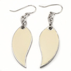 Srebrne Kolczyki Długie Białe Liście