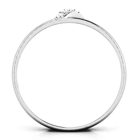 Obrączka z Białego Złota 585 Ozdobiona Brylantami