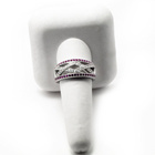 Srebrny Pierścionek z Rubinowymi Cyrkoniami