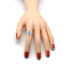 Pierścionek Srebrny z Niebieskim Opalem Wzór Grecki