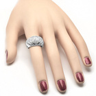 Obrączka Srebrna Wysadzana Białymi Cyrkoniami