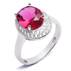 Srebrny Pierścionek z Rubinową Cyrkonią