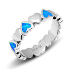 Pierścionek Srebrny Serduszka z Opalem