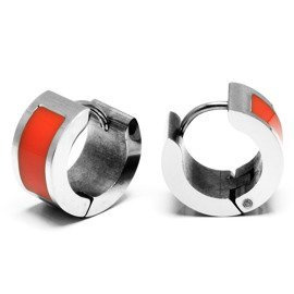 Pomarańczowe Kolczyki ze Stali Chirurgicznej