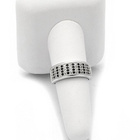 Pierścionek Srebrny Białe i Czarne Kamienie