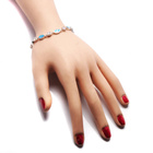 Srebrna Bransoletka z Cyrkoniami i Opalem