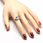 Podwójny Pierścionek Srebrny z Błękitnym Kamieniem