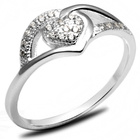 Pierścionek Srebrny Serce Mikro Cyrkoniami