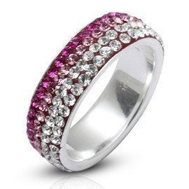 Srebrna Obrączka z Rubinowymi Kryształkami