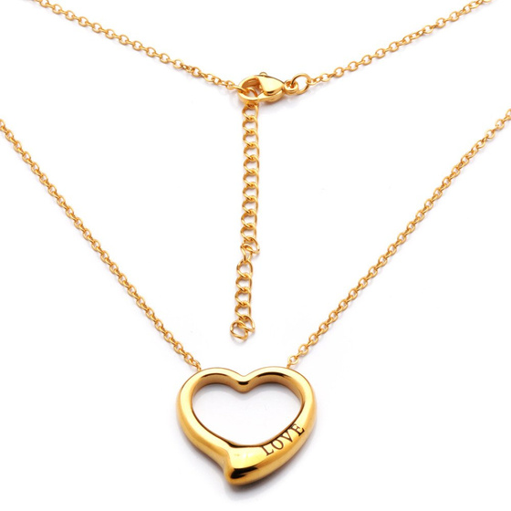 Złoty Naszyjnik z Sercem Stal Szlachetna