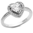 Srebrny Pierścionek z Białym Serduszkiem