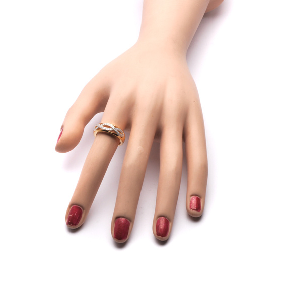 Srebrny Pierścionek Pokryty Złotem z Cyrkoniami