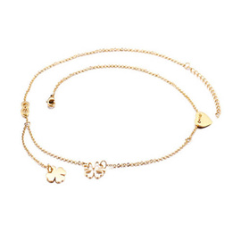 Złoty Naszyjnik z Koniczynką Stal Szlachetna