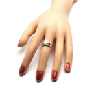 Srebrny Pierścionek Obrączka z Czarnymi Cyrkoniami