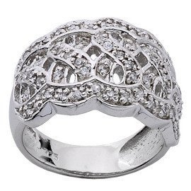 Srebrny Pierścionek Zaplataniec z Cyrkoniami