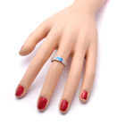 Srebrny Pierścionek Obrączka z Opalem i Cyrkoniami