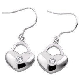 Kolczyki Srebrne Serca z Cyrkonią Rodowane