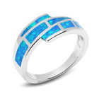 Srebrny Pierścionek z Niebieskim Opalem