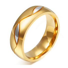 Męsko Damska Złota Obrączka ze Stali Szlachetnej